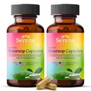 Serene Herbs Graviola Soursop Capsules Organic - Guanabana Extract Pills with Black Seed, Irish Moss & Moringa - 16 Herb Daily Supplements & Digestive Support - Vegan, Non-GMO (60 Count (Pack of 2))