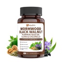 Wormwood Black Walnut Clove Parasite Cleanse for Humans Capsules – Natural Gut Detox & Digestive Health with Pumpkin Seeds Garlic Oregano Turmeric, Vegan 60 Counts