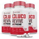 (3 Pack) Gluco Revive Extreme 1295MG Pills Glyco Support Advanced Formula Gluorevive Glycogen Support Formulated with Turmeric Berberine Resveratrol Garlic Bitter Melon Milk Thistle 180 Capsules