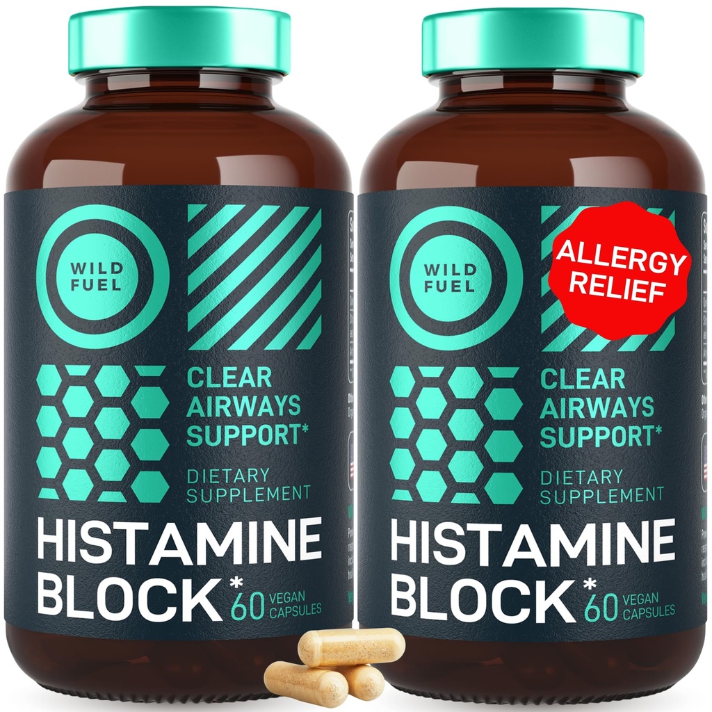 Histamine Block Flavonoids Supplements - Quercetin, Nettle, Atermesia Natural Source Flavonoids - Seasonal Allergy Balance Supplements Histamine Blocker - 120 Homeopathic Allergy Relief D-Hist Caps
