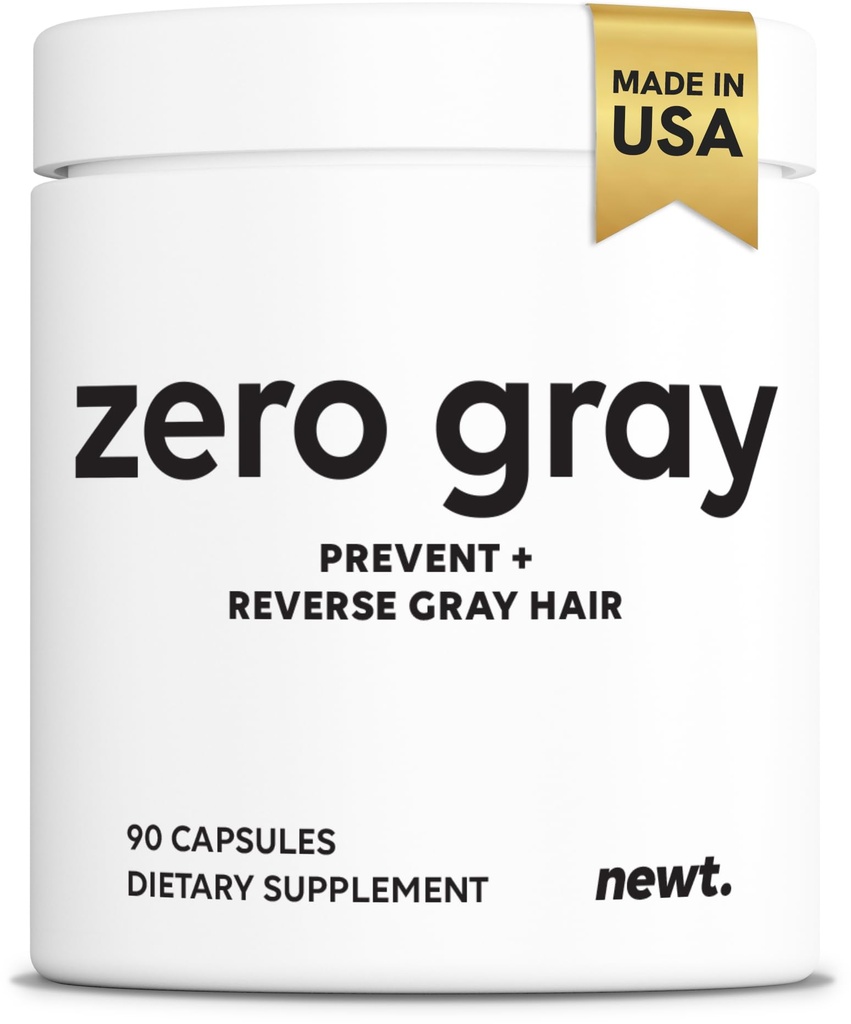 ZERO GRAY™ Anti Grey Hair Supplements to Reverse Gray Hair Permanently Fast | Restore Natural Color & Prevent Grey Hair Growth | Biotin, Vitamins, Catalase Supplement Men & Women | 90 Capsules