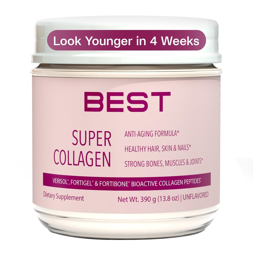 FORTIBONE® Collagen - 3 Clinically-Supported Bioactive Collagen Peptides with FORTIBONE®, FORTIGEL®, VERISOL® Unflavored Collagen for Women - Reduce Wrinkles, Improve Bone Density - 30 Servings
