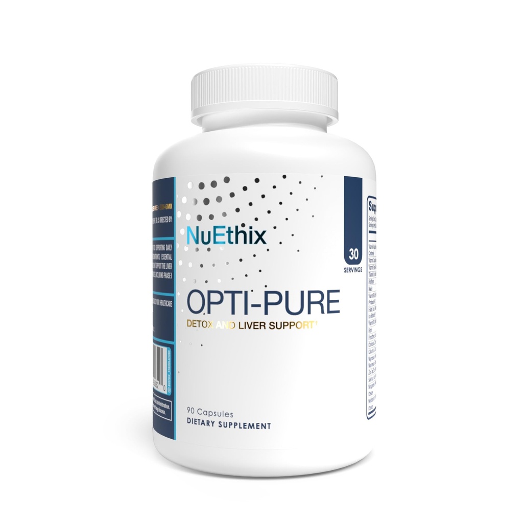 NuEthix Formulations Opti-Pure, Daily Nutritional Support for Detoxification Supplement, Supports Liver Function and Elimination of Toxins, 30 Serving Bottle