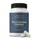 Rooted Calcium Supplement 500 mg with Vitamin D3 - Bone Density Support - High Absorption Multi-Source Complex - Skeletal Strength - Muscle Heart Nerve Function - Tri-Calcium Chelate 180 Capsules