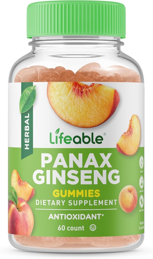 Lifeable Panax Ginseng Supplement | Great Tasting Ginseng Supplements | Panax Ginseng Extract | Ginseng Gummies for Women, Men, Adults | 90 Gummies