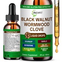 Organic Wormwood Black Walnut Clove Cleanse Drops | High Absorption Liposomal Black Walnut Wormwood for Humans | Soursop Pumpkin Seed Oil of Oregano Berberine | Black Walnut Tincture Detox