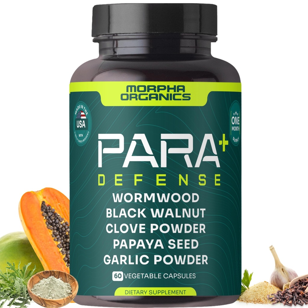 Para Defense Digestive Cleanse & Detox | Wormwood 250mg, Black Walnut 250mg, Clove 100mg, Papaya Seed, Garlic | Natural Digestive & Gut Health Supplement | 60 Capsules – 1 Month Supply