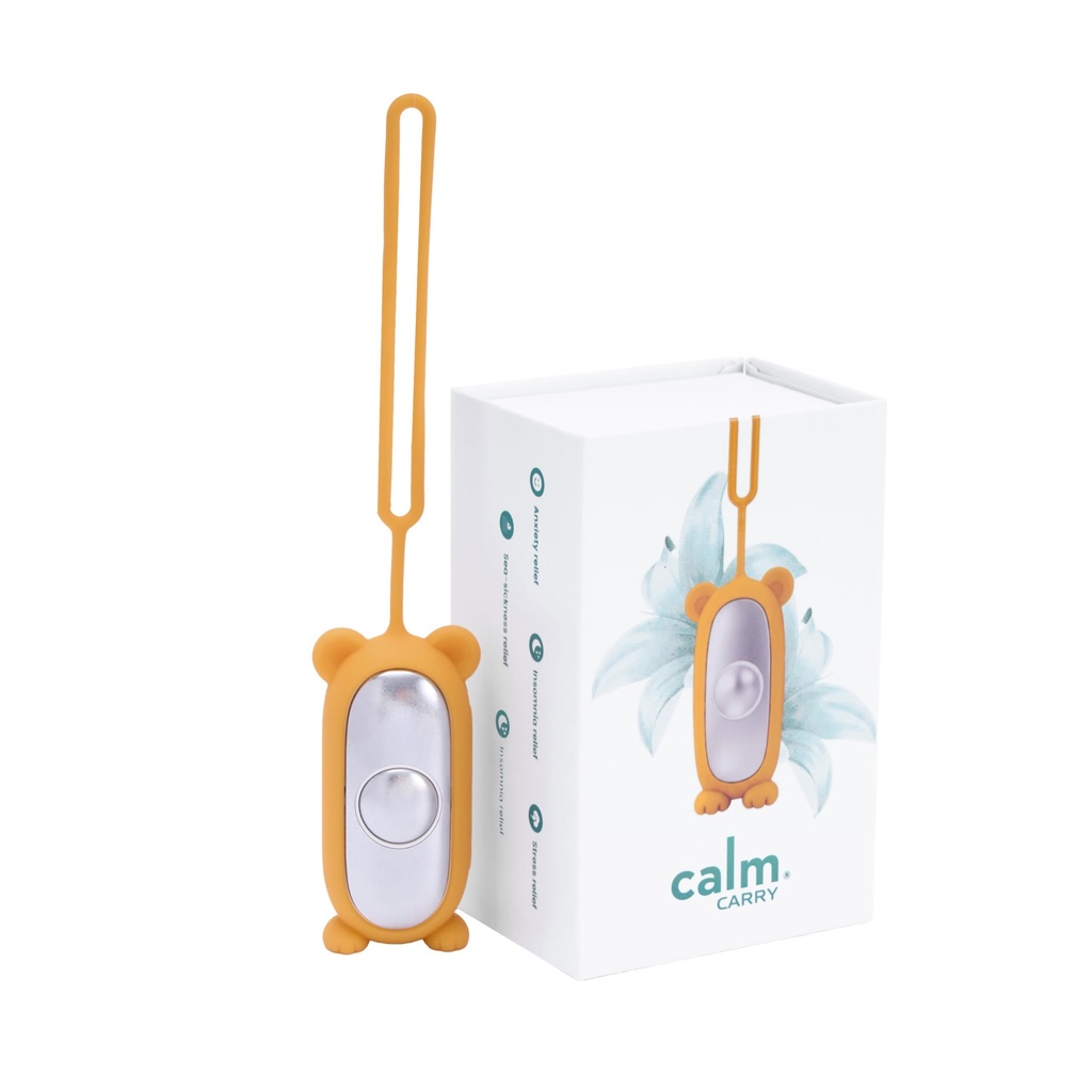 Glowco CalmCarry Mini Bear Kids Sleep Aid Device – Handheld Microcurrent Relaxation Tool, Supports Calm, Focus & Gentle Relief, USB Rechargeable, Portable Wellness Device for Children (Orange)