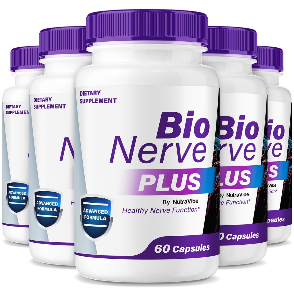 (5 Pack) Bio Nerve Plus – Official BioNerve Plus Nerve Health Support | Premium Formula with Natural Ingredients for Nerve Care, Comfort & Relaxation | Bio Nerve + Easy-to-Take Pills (300 Capsules)
