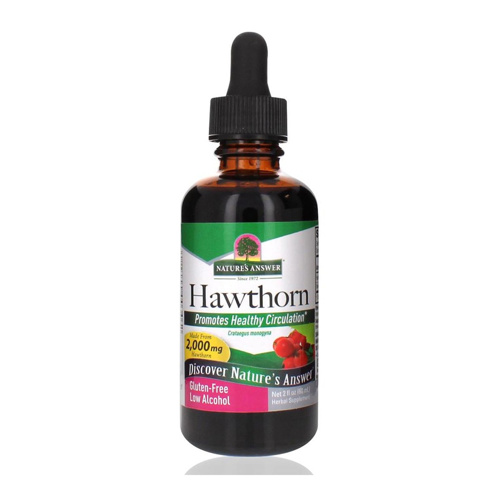 Nature's Answer Organic Hawthorn Extract 2 Oz - Low Alcohol, Gluten Free & Kosher - Heart Support - Ideal for Hawthorn Berry Tea