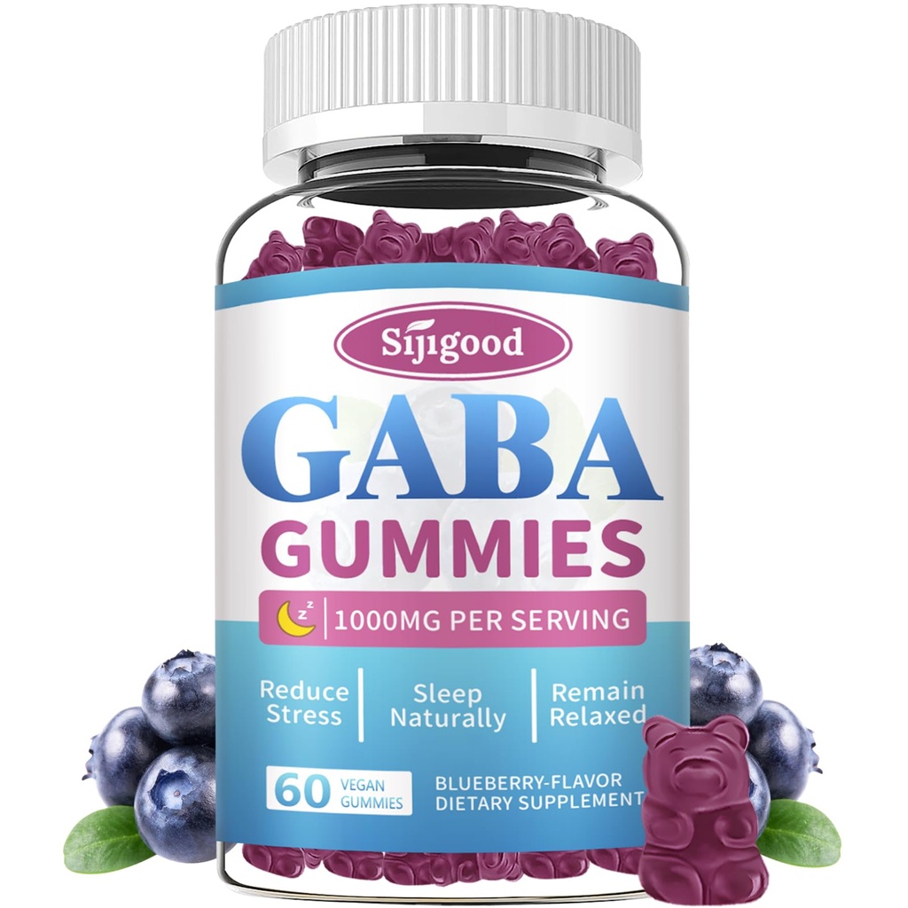GABA Gummies for Adults, Relaxation, Zzz & M♡♡d – Sugar-Free Calm Gummies with L-Theanine, 5-HTP, Vitamin D3 – Natural Zzz Support, GABA Supplements for Kids, 60 Count