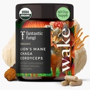 Fantastic Fungi Lions Mane Mushroom, Cordyceps Mushroom & Chaga Supplement - Focus, Energy & Brain Support Adaptogenic Capsules - 100% USDA Organic Complex, Vegan, 120 Capsules (2-Month Supply)