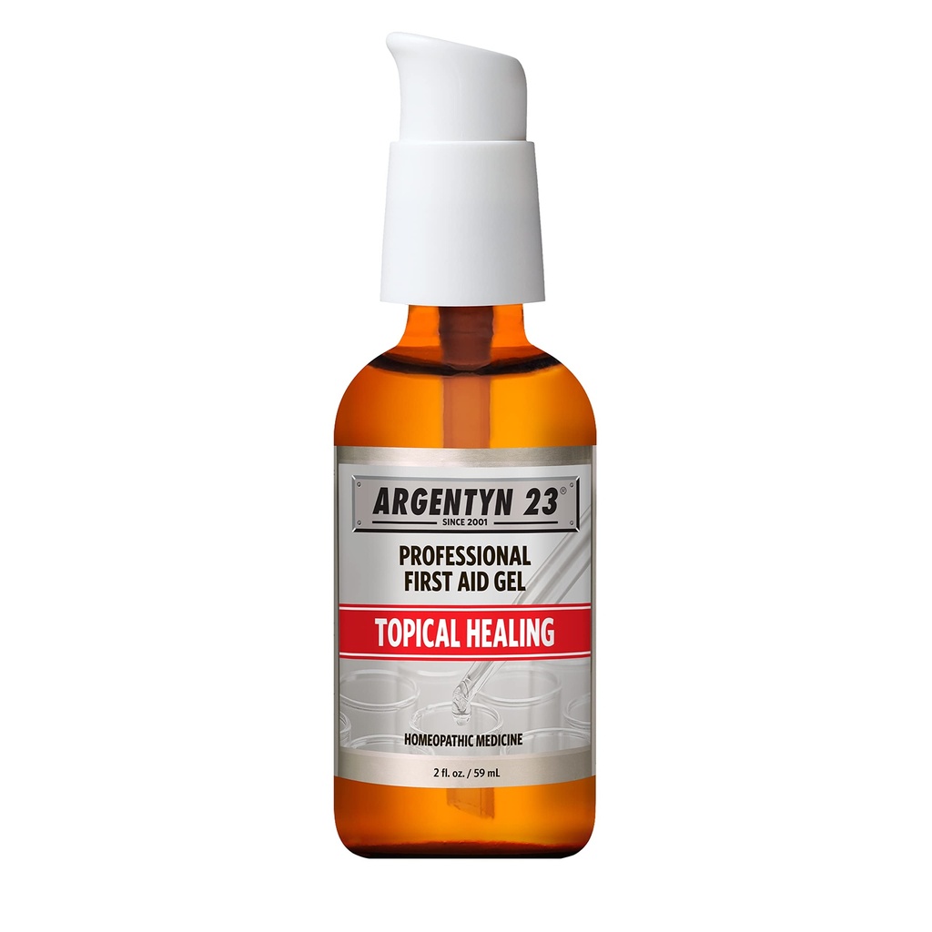 Argentyn 23 Professional Silver First Aid Gel - Argentum Metallicum Gel Wound Care Support, Topical Skin Care for Soothing Support with Convenient Pump - 2 fl oz (59 mL)