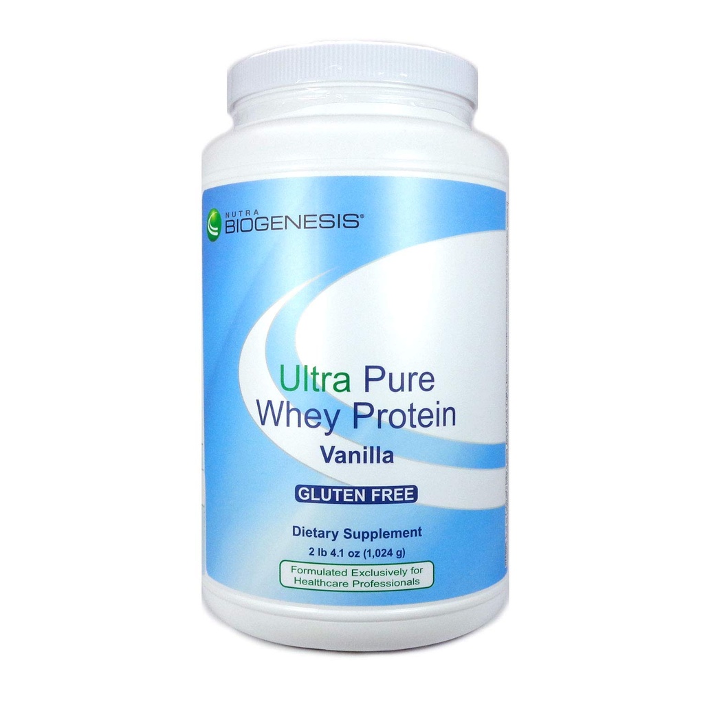Nutra BioGenesis Ultra Pure Whey Protein Chocolate - B Vitamins, Thiamine & Riboflavin for Recovery and Lean Body - Chocolate Flavored Protein Powder - Gluten Free - 2.6 Lb
