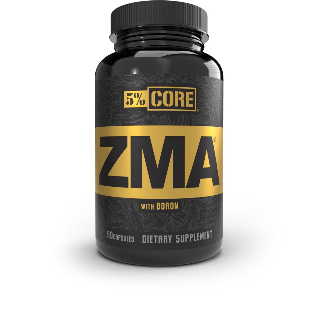 5% Nutrition Core ZMA (with Boron) | Promotes Recovery by Restoring Levels of Zinc, Magnesium & Vitamin B-6 (90 Capsules)