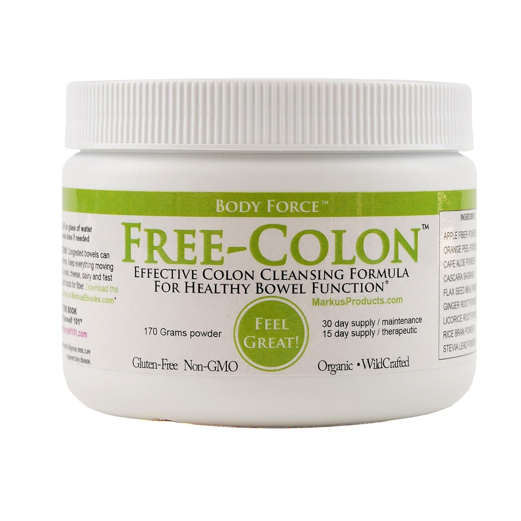 Colon Formula Powder by Markus- Comprehensive Colon Cleansing Formula - Fiber-Rich for Toxin Absorption - Aloe, Ginger, Citrus Flavonoids & Cascara Sagrada - Gentle & Effective Detoxification