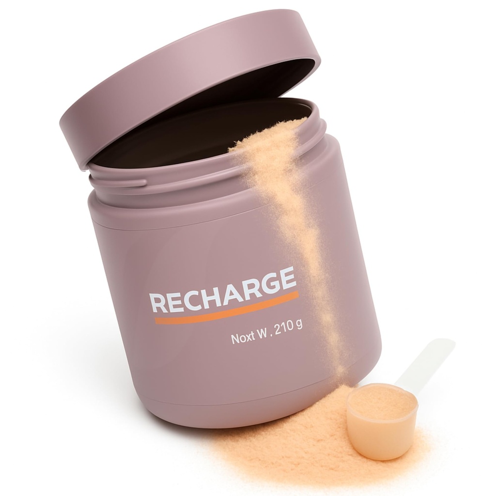 Recharge Energy Drink Powder with Vitamins B Complex | Vitamin C, Guarana Extract & Caffeine | Pineapple Lemon Flavor, 210 g