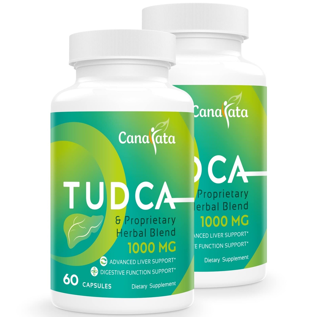 TUDCA Liver Support Supplements 1000mg - 120 Vegan Capsules,TUDCA Bile Salts with Milk Thistle Herbal Blend Formula for Cleanse Detox & Repair