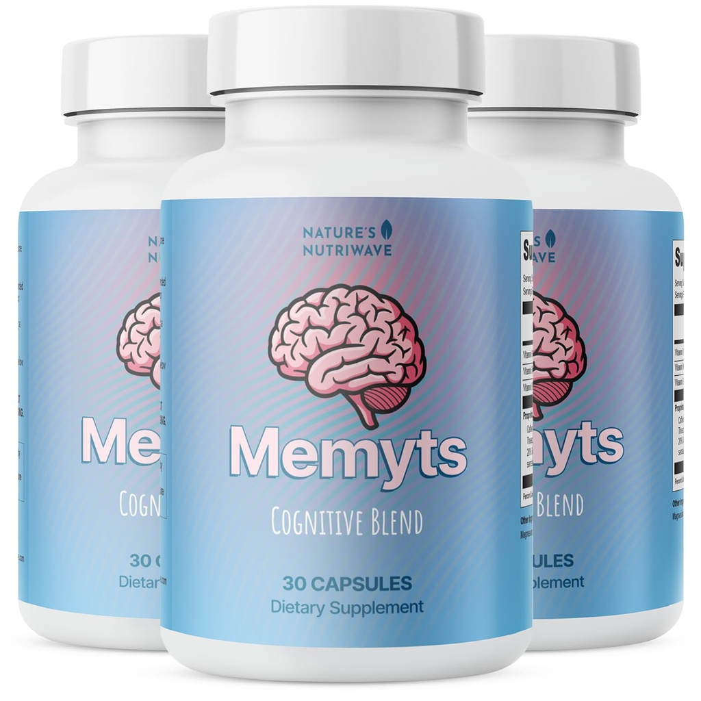 Memyts – Natural Daily Supplement with B Vitamins and Herbal Extracts | Non-GMO | Made in USA | 100% Natural, 30 Capsules, 3-Month Supply