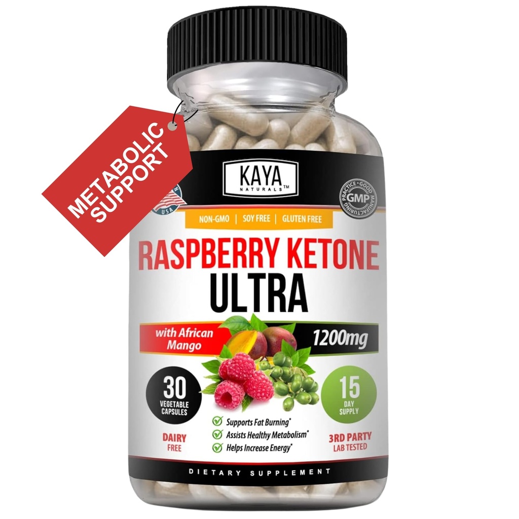 Kaya Naturals Keto Diet Raspberry Ketone - Weight Loss Supplement, Appetite Control, Boost Metabolism - 30 Count…