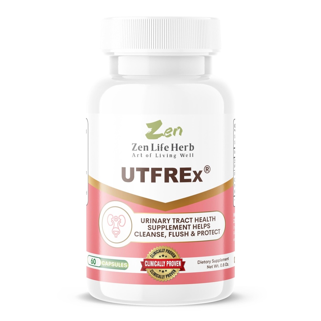 UTFREx – Fast Acting - Promotes Urinary Tract Health Supports Healthy Immune and Urinary System, No Vitamins, Minerals, Prebiotics, Sugar, Plant-Based Supplement (60 Capsules)