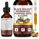 Wormwood Black Walnut Clove Cleanse drop For Humans Elimination, 20-in-1 Potent Herb Complex W/ Garlic/Oregano/Pumpkin Seed/Milk Thistle for Microbiome Balance, Antioxidant, Raspberry Flavor|2 Fl Oz