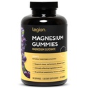 Legion Magnesium Glycinate Supplements - High Absorption Magnesium Supplement for Women & Men - Magnesium Mineral Supplements to Help Boost Athletic Performance - 30 Serving Grape Gummies