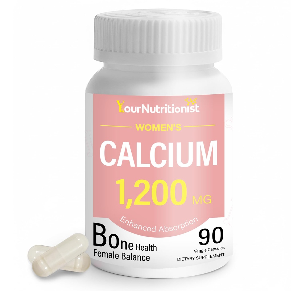 Women’s Calcium Complex – 1200mg Calcium Citrate with Magnesium Glycinate, Vitamin D3 & K2 MK-7 – Daily Bone Health & Mineral Support for Women – 90 Vegan Capsules