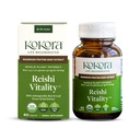 Kokora Reishi Vitality - Organic Adaptogenic Mushroom Capsules for Healthy Aging, Daily Wellness, Energy, Vitality*- Reishi with Beta Glucans & Ashwagandha - Vegan, Non-GMO - 60 Capsules - 30 Servings