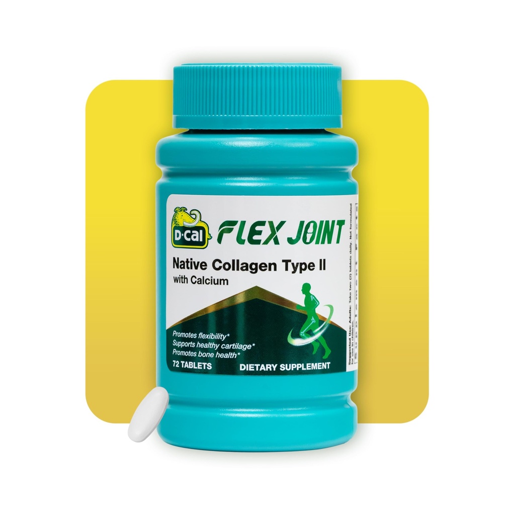 D-Cal Flex Joint | Joint Support Supplement for Women | Native Collagen Type II, Calcium & BioPerine® | Rebuild Cartilage, Improve Flexibility & Strengthen Bones | 72 Tablets, Made in USA