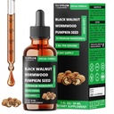 15in1 Black Walnut Liquid Drops with Wormwood, Pumpkin Seed, Oregano, Garlic, Soursop, Berberine, Shilajit,Ceylon Cinnamon, Turmeric & More - 30 Days Supply - 1FL Oz