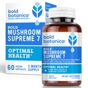 Bold Botanica Mushroom Supreme 7 – Mushroom Supplement – Organic Extracts of Turkey Tail, Chaga, Phellinus, Reishi, Cordyceps, Maitake, Shiitake for Immune Support & Optimal Wellness, 60 Caps