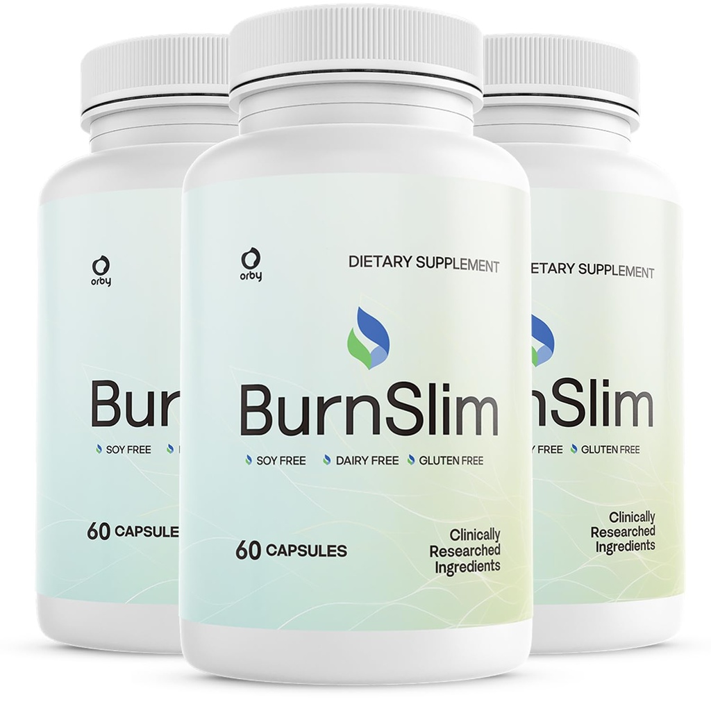 Orby BurnSlim – Daily Botanical Supplement with Olive Leaf, Moringa & Holy Basil – Clean, Stimulant-Free Formula – Non-GMO, Made in USA - 60 Capsules, 3 Month Supply