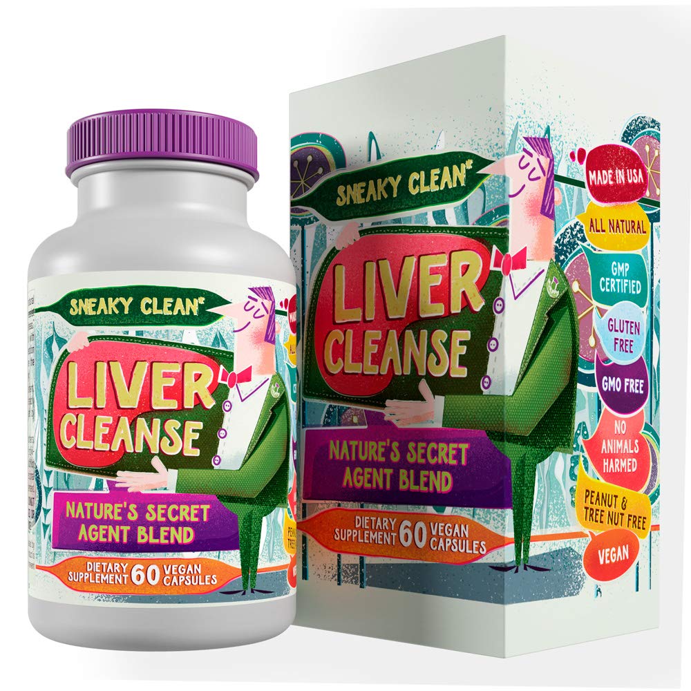 Liver Cleanse Support Supplement w Organic Milk Thistle - Nature's Secret Agent Blend - 60 Vegan Capsules