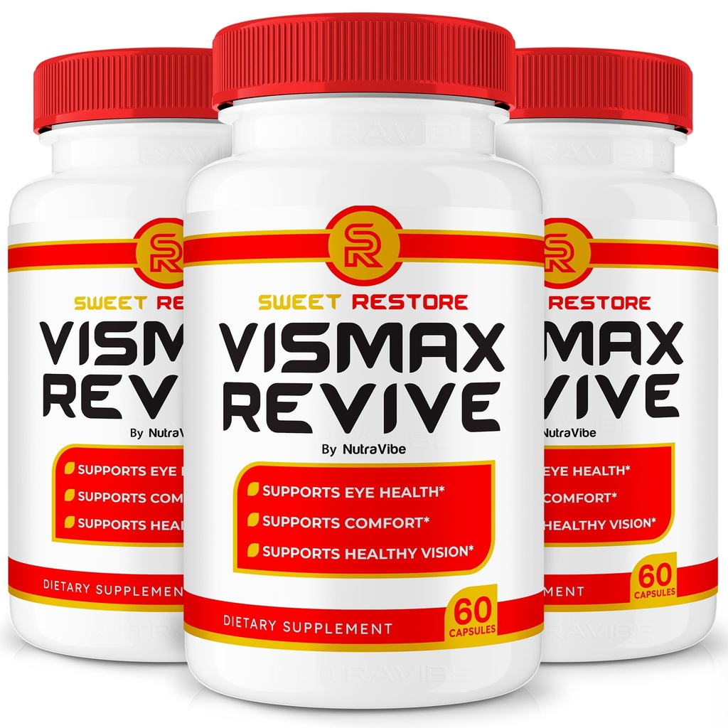 (3 Pack) Vismax Revive, VismaxRevive Premium Eye Health & Vision Support Supplement | Natural Formula for Clear Eyes, Visual Comfort & Eye Wellness | Easy-to-Take, Non-Habit Forming (180 Capsules)
