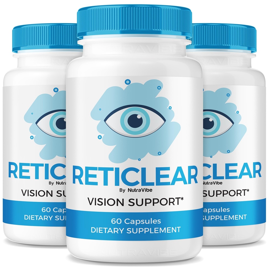 (3 Pack) Reticlear – Advanced Eye Support Supplement, Reti Clear Vision & Eye Health Support Formula with Natural Ingredients | Easy-to-Take Pills for Daily Eye Care, 90 Day Supply (180 Capsules)