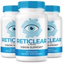 (3 Pack) Reticlear – Advanced Eye Support Supplement, Reti Clear Vision & Eye Health Support Formula with Natural Ingredients | Easy-to-Take Pills for Daily Eye Care, 90 Day Supply (180 Capsules)