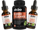 Candida Cleanse Detox Pills & Drops - Organic Oregano Oil Drops, Caprylic Acid Black Walnut Wormwood Candi Support Capsules Kit - Natural Oral Complex Supplements