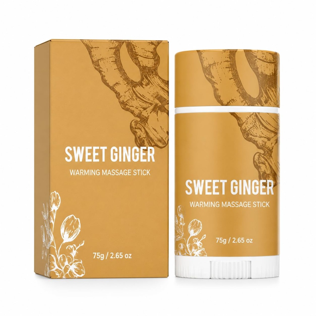 Sweet Ginger Vapor Rub Stick All-Natural Herbal Balm Multipurpose Vapor Rub for Hands Knee Neck Women Men Seniors (1 COUNT-75g-Sweet Ginger Warming Massage Stick)