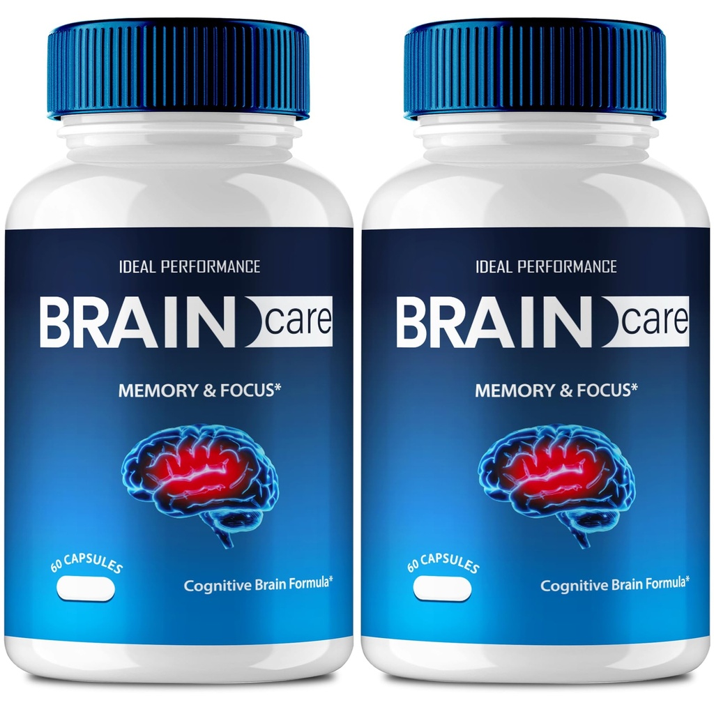 Brain Care Supplements for Memory and Focus Capsules, BrainCare Advanced Formula Nerve Health Support - Maximum Strength Nootropics Brain-Care All Natural Health Support Pills Reviews (2 Pack)