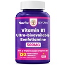 Vitamin B1 (Thiamine) Supplement 500mg - Gluten-Free, Vegetarian, Non-GMO - 120 Capsules - Premium Dietary Supplement