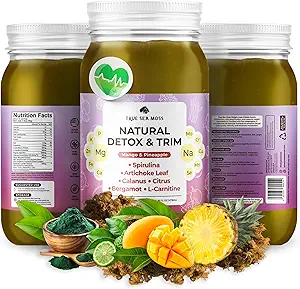 TrueSeaMoss Pro-Line Gel - Natural Detox/Trim - 5+ Flavors - Fruit Gel with Premium Sea Moss & Potassium - Vegan-Friendly - Vitamin & Mineral Rich Supplement - Made in USA (Mango/Pineapple, Pack of 1)