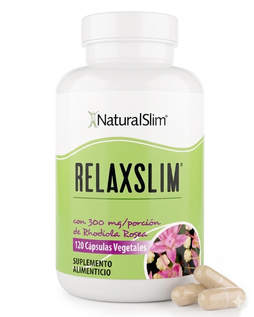 NaturalSlim Relaxslim Rhodiola Rosea & Adaptogenic Herb for Brain, Mood, Metabolism, Tension & Energy Support Supplement - 21 Different Natural Compounds Help Control Appetite - 120 Capsules