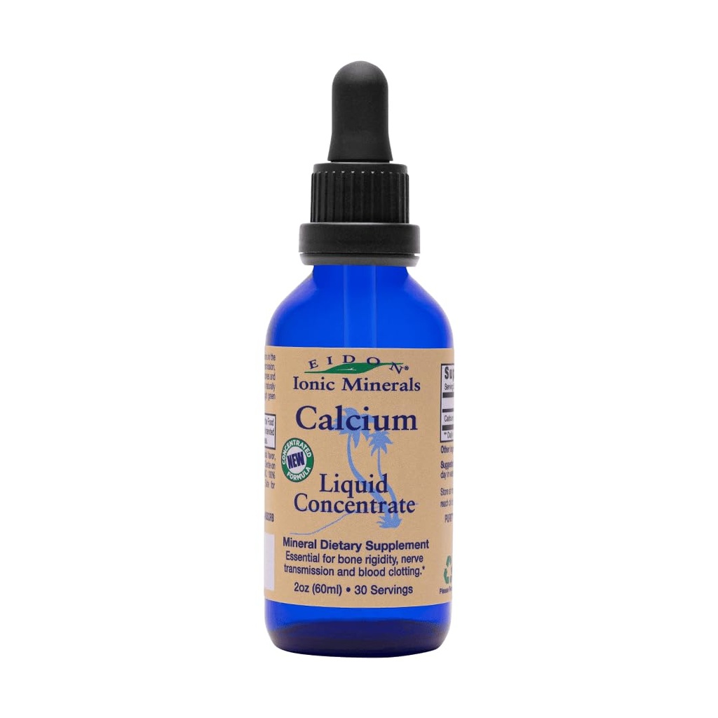 Eidon Ionic Minerals Calcium - Calcium Supplement, Liquid Concentrate, Mineral Dietary Supplement for Healthy Teeth, Muscle Function - 2 Ounce Bottle