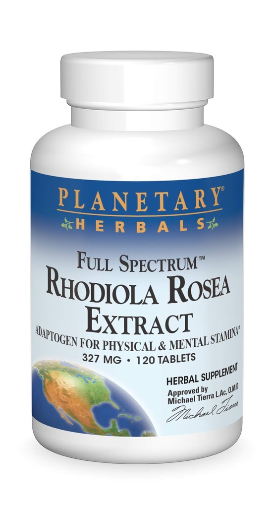 Planetary Herbals Rhodiola Rosea Extract Full Spectrum 327mg, Adaptogen for Physical & Mental Stamina,120 Tablets