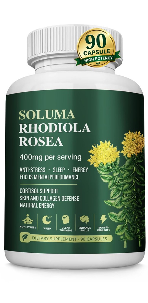 Supplement 400mg – Natural Adaptogen for Stress Support, Focus & Mental Clarity, Energy & Mood Balance, Cortisol Support, Non-GMO Herbal Supplement, 90 Capsules