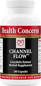 Health Concerns Channel Flow – Muscle Relaxation & Pain Support Supplement for Men & Women – Corydalis Root Extract – Chinese Herbal Formula for Headaches, Joint & Menstrual Discomfort – 180 Capsules