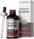 Horbäach Nascent Iodine | 325mcg | 4oz | Organic Liquid Supplement | Vegan, Non-GMO & Gluten Free Vitamin