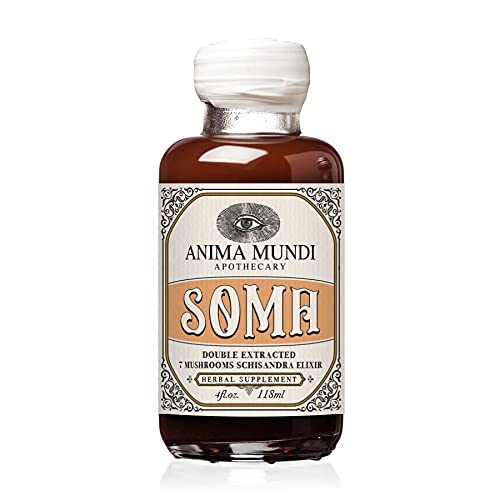 Anima Mundi Apothecary Soma 7 Mushroom Adaptogenic Elixir - Mushroom Liquid Extract Tincture with Reishi, Chaga, Lions Mane & Cordyceps - Immune Support Mushroom Extract Drops - Vegan (4oz / 118ml)