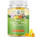 Kids DHA Omega 3 Gummies for Kids - Delicious Fish Free DHA Omega 3 Gummies with Vegetarian 6 9 for Vision Brain & Immunity - Non GMO Supplement Fish & Gluten Free - 90 Count